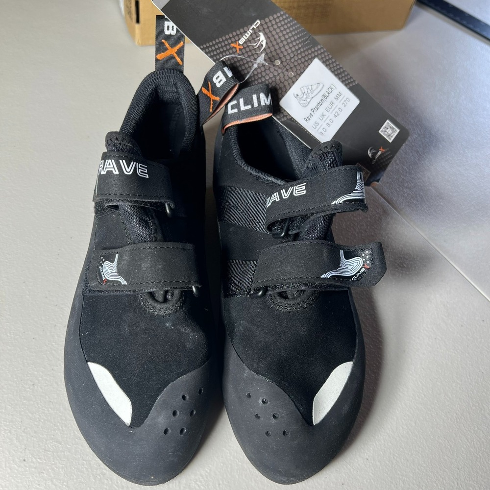 Climb X Rave NEW Phantom Black Climbing Shoes Mens US 8 Women 9